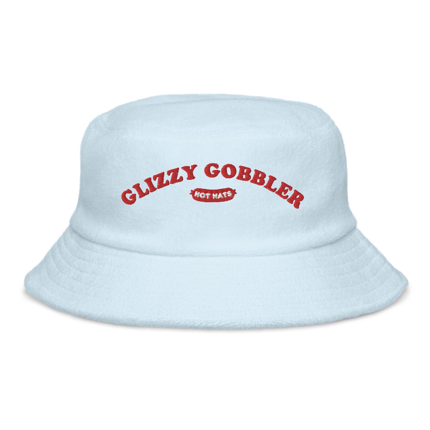 Glizzy Gobbler Hot Hats Logo  Unstructured terry cloth bucket hat